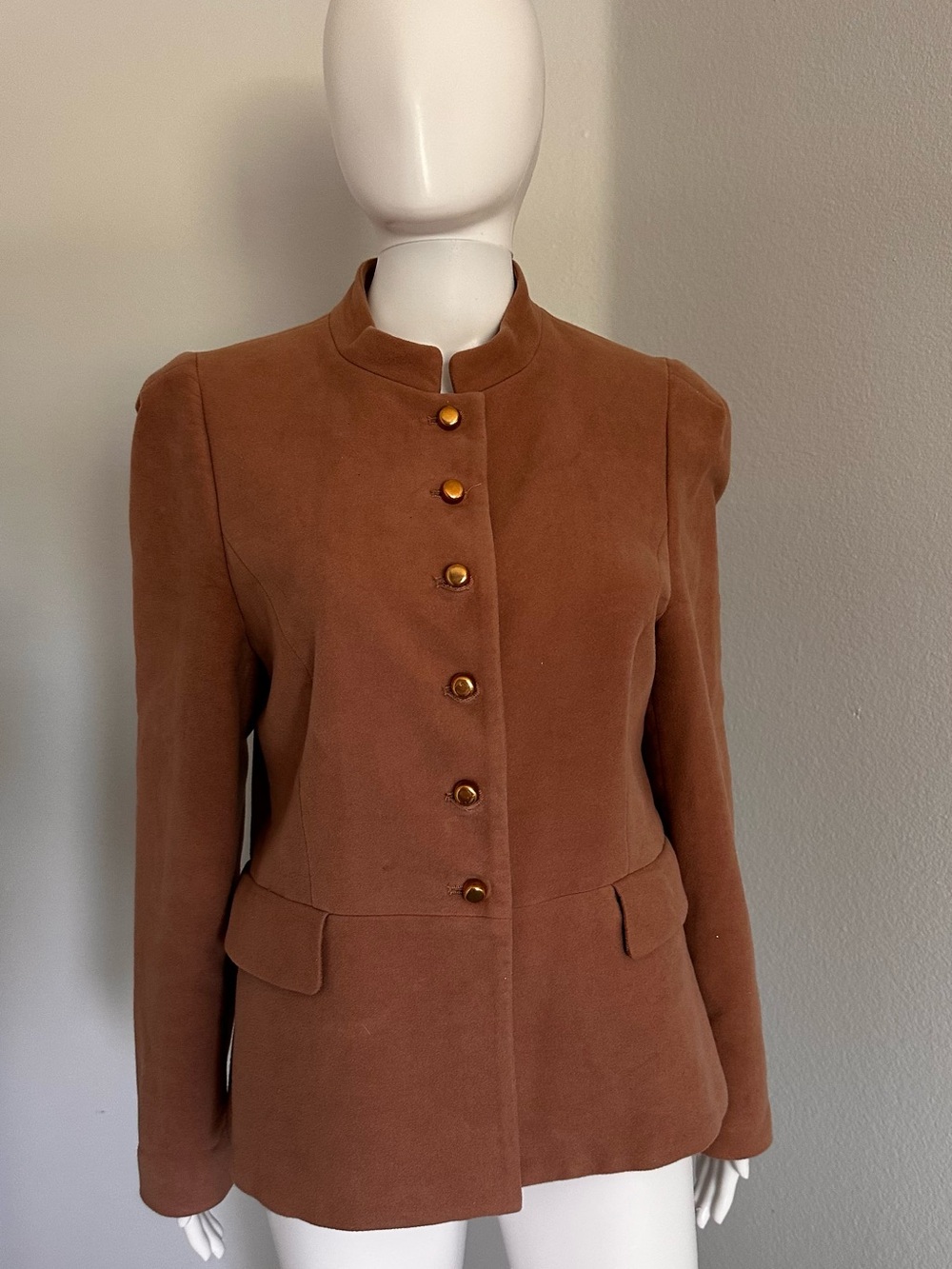 ZARA Women's Burnt Orange Tailored Button Blazer